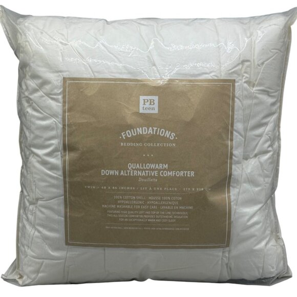 PB teen foundations bedding collection quallowarm comforter twin white READ NEW - Picture 1 of 6